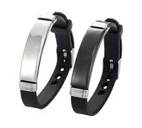 Set di 2 braccialetti per coppie, con corona e scritta "Queen", per lui e per lei, eleganti braccialetti in silicone con pannello in metallo, lunghezza regolabile fino a 22,2 cm, gioielli alla moda