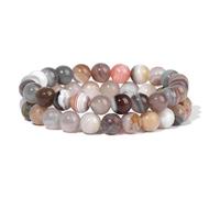 Set di 2 braccialetti perline pietra naturale colorata da 8 mm, turchese, ametista, quarzo, gemma, braccialetto elastico, regalo gioielli(17cm,16)
