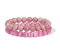 Set di 2 braccialetti perline pietra naturale colorata da 8 mm, turchese, ametista, quarzo, gemma, braccialetto elastico, regalo gioielli(17cm,6)