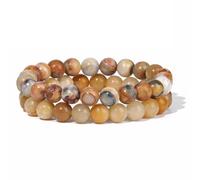 Set di 2 braccialetti perline pietra naturale colorata da 8 mm, turchese, ametista, quarzo, gemma, braccialetto elastico, regalo gioielli(17cm,14)