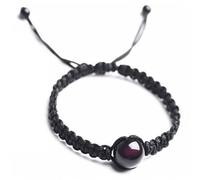 Set di 2 braccialetti rossi in ossidiana nera Feng Shui e agata naturale, braccialetti con perline chakra per uomini e donne, amuleto portafortuna