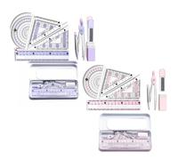 Set di 2 bussole geometriche da disegno, strumento di geometria della scuola secondaria, goniometro per matematica, bussola e gomma, per studenti scolastici, insegnanti e architetti (PK + PE)