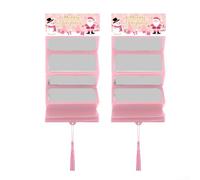 Set di 2 buste natalizie con allegro design di Babbo Natale, robusti porta carta con sei scomparti, opzione multicolore per regali stagionali (rosa)