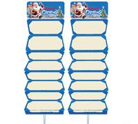 Set di 2 buste natalizie con allegro design di Babbo Natale, robusti porta carta con sei scomparti, opzione multicolore per regali stagionali (blu 10 biglietti)