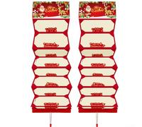 Set di 2 buste natalizie per contanti con allegro design di Babbo Natale, robusti porta carta con sei scomparti, opzione multicolore per regali stagionali (10 biglietti rossi)