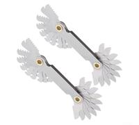 Set di 2 calibri metrici a 60° e filettatura britannica 55° per la misurazione della filettatura delle viti, in acciaio inossidabile, cromato, 20 pezzi per angolo, Preci