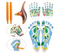 Set di 2 calzini con zone riflesse, calzini Reflexology Socks con strumenti per massaggio, calzini per riflessologia del piede, calzini per massaggio con zone riflesse, 40-45 Gua Sha
