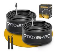 Set di 2 camere d'aria 700 x 35-43C per bicicletta da strada FV48mm valvola Presta, camera d'aria compatibile con pneumatici da bicicletta 700 x 35C/36C/37C/38C/39C/40C/41C/42C/43C