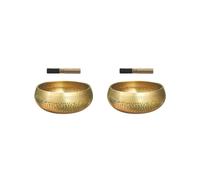 Set di 2 campane tibetane in rame per meditazione buddista, religione, credenza, regalo perfetto, diametro 8,5 cm, kit 2 pezzi di diametro 8,5 cm