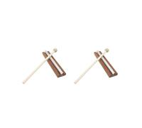 Set di 2 campanelli su base in legno con bacchetta singola per yoga, meditazione, energia