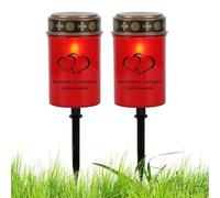 Set di 2 candele da giardino, impermeabili, decorazioni per giardino, cimitero, tomba, sentieri, cortili, feste in casa
