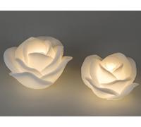 Set Di 2 Candele LED ROSA 11 + 13Cm Con Funzione Timer Bianco Formano