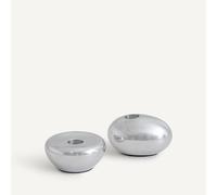 Set di 2 candelieri a ciottoli cromati, AUDRY Grigio TU