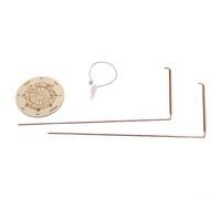 Set di 2 canne da desiderio in rame 99,9% con pendolo in cristallo e piastra, canne telescopiche per acquisizione, ricerca minerale e lavoro energetico, robusto kit rivelatore per esplorazione
