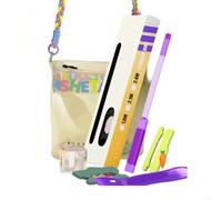 Set di 2 canne da pesca telescopiche in fibra di carbonio, per mini canne da viaggio con lenza, galleggiante, borsa per pesce, kit portatile da 23 cm, per principianti e bambini (K)