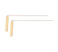 Set di 2 canne professionali in rame per caccia al tesoro e ricerca dell'oro, asta con manico in legno per metal detector, 30,5 cm