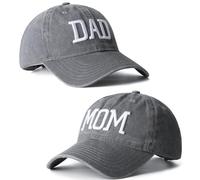 Set di 2 cappelli da baseball ricamati regolabili regalo per genitori coppie classico mamma papà regali cappello, Gary Dad Hat e Gary Mom Hat, 6 5/8-7 5/8
