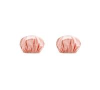 Set di 2 cappucci per capelli da doccia, impermeabili, a prova di olio, ispessiti e antipolvere, accessori per la testa della ragazza, colore rosa arcobaleno
