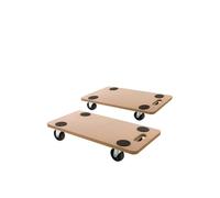 Set di 2 Carrelli 60x 30 cm con Ruote per Trasporto, Portata 200kg, Base in Legno con Maniglie