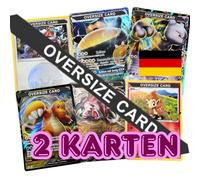 Set di 2 carte da collezione tedesche per Pokemon XXL Jumbo grandi carte casuali V/VMAX/Holo/EX/GX/Jumbo Oversized