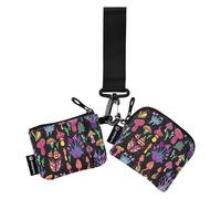 Set di 2 carte sottili e rimovibili con cinturino da polso da donna, Funghi fantastici, 4.13"(L) x 3.5"(W), Accessorio da viaggio