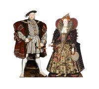 Set Di 2 Cartoni Animati Dei Tudors Con Standee Di Enrico VIII E Elisabetta I