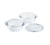 Pyrex 4 in 1 - Set di 2 pentole da 1 l - vetro borosilicato - cottura a vapore - cucina in forno a microonde e lavastoviglie - Made in France