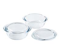 Pyrex® Collezione 4 in 1| Casseruola in vetro borosilicato | Set di 2 | Cottura a vapore, cucina veloce e gustosa, adatta a microonde e lavastoviglie (set di 2 pentole da 2,3 L)