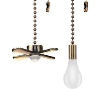 Set di 2 catene di estrazione della ventola - Tirare la catena per interruttore della luce, corda di traino per interruttore della ventola, rimorchio per lampada da tavolo, ciondolo lampadina per luce