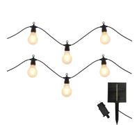 Set di 2 catene luminose per esterni, 10 globi trasparenti LED bianco caldo dimmerabile PARTY CLEAR HYBRID 8 m solare e su rete