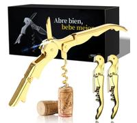 Set di 2 Cavatappi da Sommelier in Acciaio Inossidabile | Apribottiglie Oro Elegante con Tagliacapsule Integrato | Accessorio Professionale per Vino Rosso, Bianco e Spumante