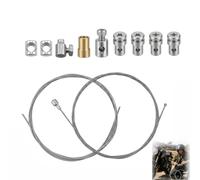 Set di 2 cavi Bowden universali da 2 metri, cavo del cambio, cavo acceleratore, frizione, kit di riparazione di emergenza con 9 nippli per moto, motorino, bicicletta, scooter, fuoristrada MX, Ø 1,5 mm