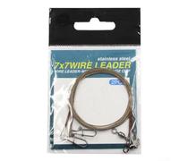 Set di 2 cavi da pesca resistenti e affidabili, in acciaio con efficaci bottoni a pressione DuoLock girevoli (70 cm, 30 kg)
