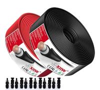 Set di 2 cavi di prolunga da 10 + 10, 10 mm², 7 AWG, max 1800 V, con spina solare, senza alogeni, IP67, doppio isolamento, cavo solare, cavo fotovoltaico per pannello solare, inverter, regolatore di
