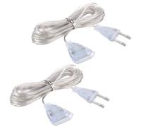 Set di 2 Cavi di Prolunga Trasparenti da 5m, Cavo Sottile e Flessibile a 2 Fili, Ideale per Apparecchi a Basso Consumo Energetico, con Stecker, Materiale PVC e Rame Puro