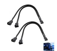 Set di 2 cavi separatori ventilatore PWM, cavo Y ventilatore 4 pin 2 vie 27 cm, adattatore Master Slave per scheda madre PC, compatibile con 3 pin e 4 pin per Corsair Cooler Master Noctua
