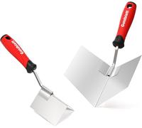 Set di 2 cazzuole angolari, 126 x 100 mm, spatola angolare esterna 89 x 62 mm, spatola angolare antiruggine per lavori di gesso, spatola angolare a 90° in acciaio inox