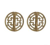 Set di 2 cerniere decorative in ottone, stile vintage, rotonde, per gioielli e progetti in legno