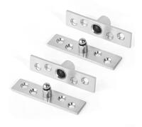 Set di 2 cerniere girevoli a 360 gradi in acciaio inox superiore e inferiore, per porte in legno e porte di mobili, progettate per uso intensivo (argento)