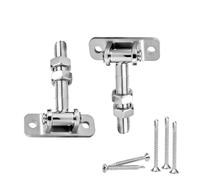 Set di 2 cerniere per cancello regolabili, M16 x 105 mm, con 5 viti M4,8, cerniera per cancello da giardino, in acciaio inox, per aziende agricole