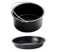 Set di 2 cestini antiaderenti per friggitrice ad aria e teglia per pizza per cucinare torte, pane e pizze croccanti con facile pulizia (20,3 cm)