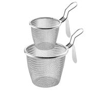 Set di 2 cestini in acciaio inox 304 con manico adatto per tagliatelle da cucina, gnocchi, utensili da cucina, cestino per friggere