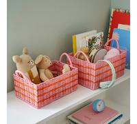Set di 2 cestini in filo intrecciato, CAMY Rosa TU