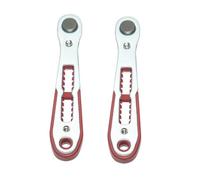 Set di 2 chiavi a cricchetto bidirezionali con manico in metallo, 110 mm | Regolabile in entrambe le direzioni, questo set di chiavi a cricchetto funziona in spazi ristretti e due punte per cacciavite