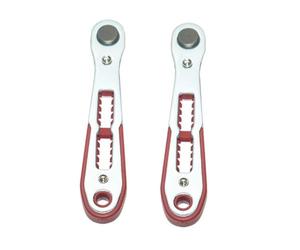 Set di 2 chiavi a cricchetto bidirezionali con manico in metallo, 110 mm | Regolabile in entrambe le direzioni, questo set di chiavi a cricchetto funziona in spazi ristretti e due punte per cacciavite
