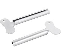 Set di 2 chiavi spremiagrumi in metallo argentato, per dentifricio e tinture per capelli, strumento durevole per la lavorazione del dentifricio e del colore dei capelli, strumento per spremere i tubi