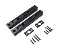Set di 2 chiavistelli a filo in acciaio inox per porte in legno e composito, con piastre di attacco