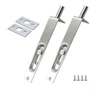 Set di 2 chiavistelli a scomparsa in acciaio inox da 10,2 cm, con leva di sicurezza per porta superiore e inferiore dei bordi