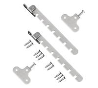 Set di 2 chiusure di sicurezza per finestre, con gancio di bloccaggio per finestra in posizione regolabile, per ventilazione, ideali per finestre o porte in legno/metallo (acciaio inossidabile, 7