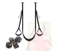 Set di 2 cinghie di contenimento per altalena yoga con cinghie integrate per mani e gambe, tessuto impermeabile in nylon nero